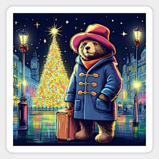 Charm and Cheer: Festive Paddington Bear Christmas Art Prints for a Whimsical Holiday Celebration! Magnet